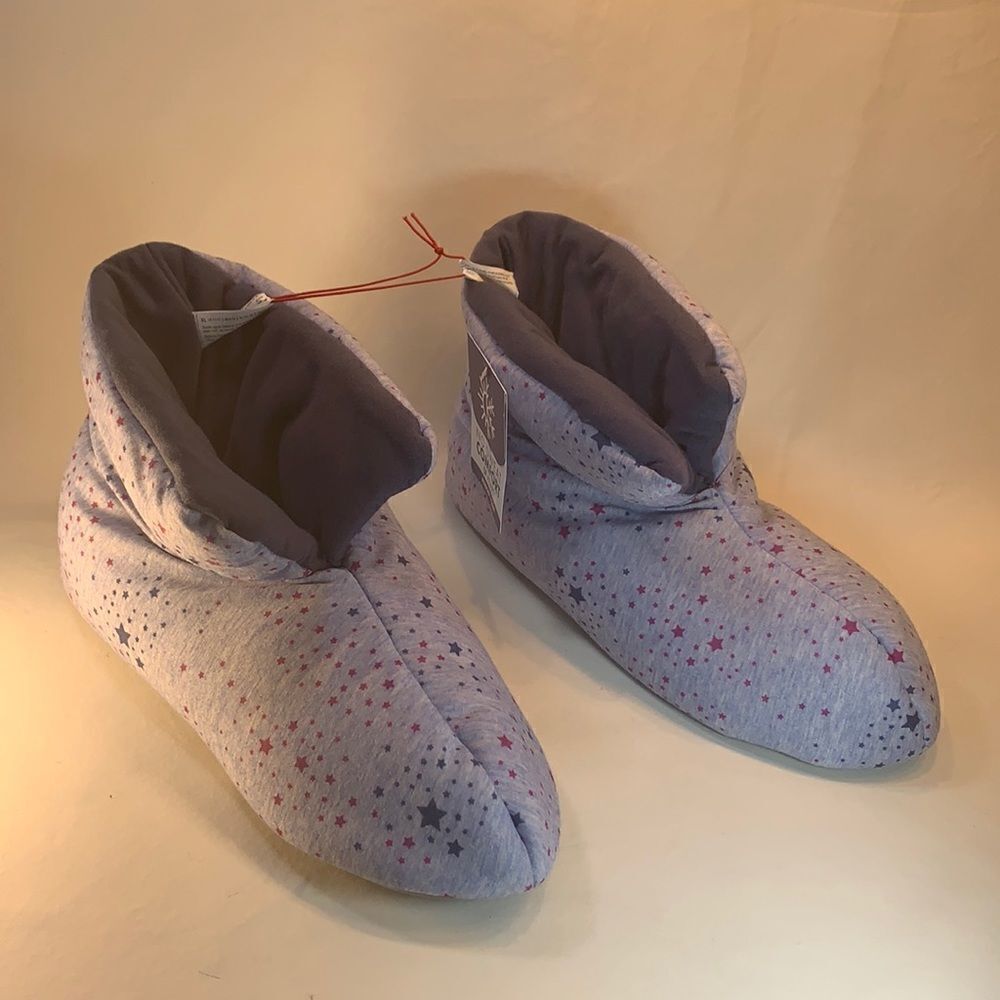 Dear Foams Memory Foam House Slipper Womans Blue Heather Washable Indoor Outdoor